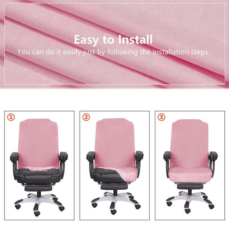 SARAFLORA Office Chair Covers- Medium, Pink- Removable Computer Chair Cover for Office Chair with Zipper for Universal RotatingChair Desk Chairs Cover Seat Washable Protector for Pets - Image 5